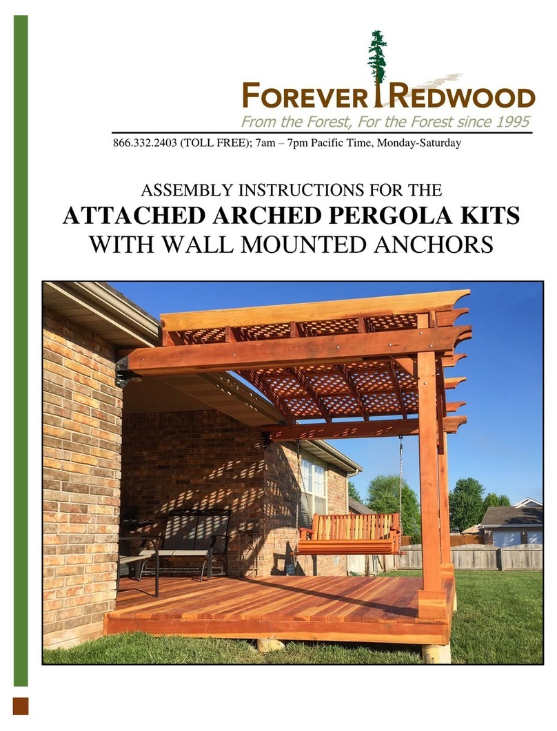 Forever Redwood ATTACHED ARCHED PERGOLA KITS Assembly instructions
