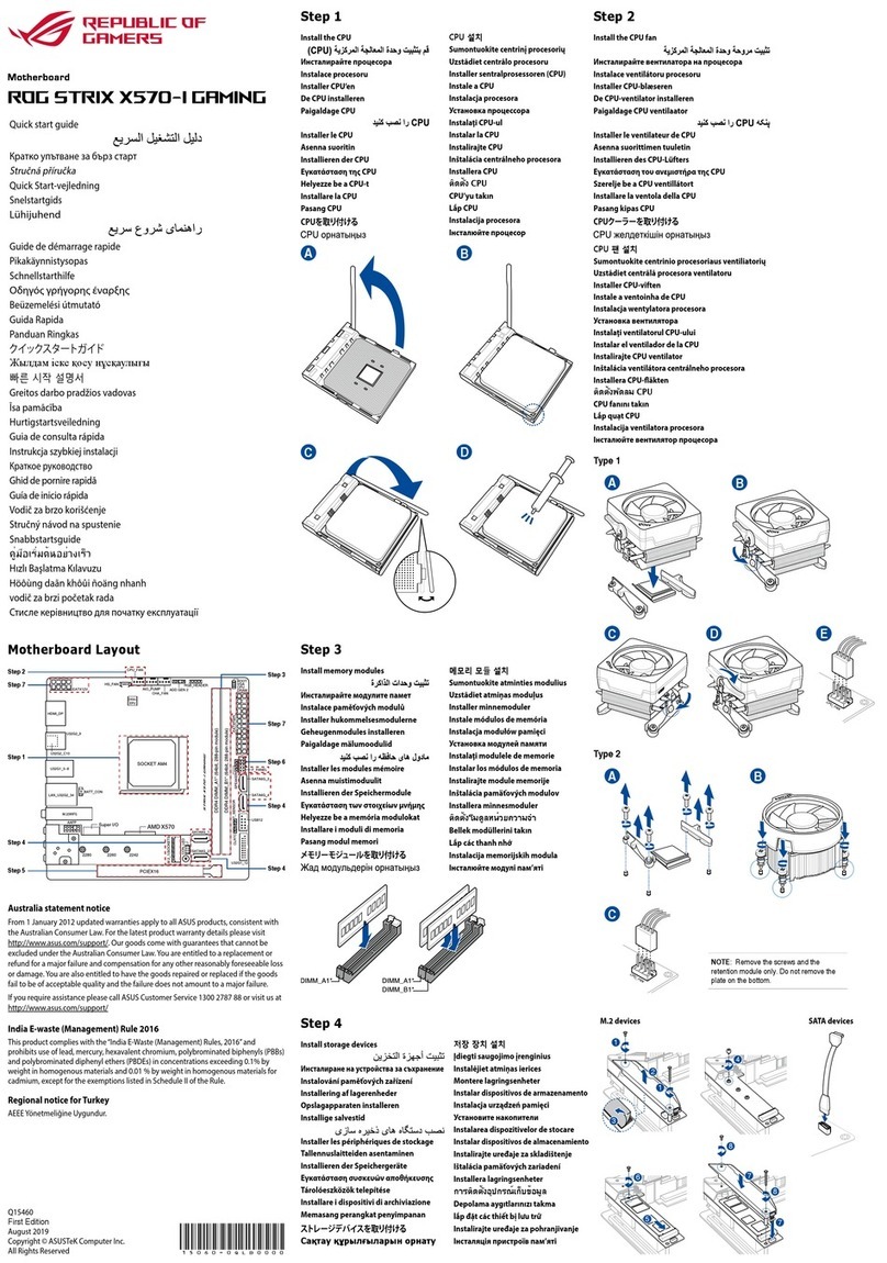 ASUSTeK COMPUTER REPUBLIC OF GAMERS ROG STRIX X570-I GAMING User manual ASUSTeK COMPUTER REPUBLIC OF GAMERS ROG STRIX X570-I GAMING User manual