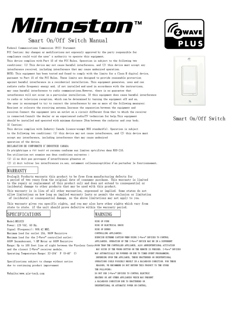 Zwave Minoston MS10ZS User manual