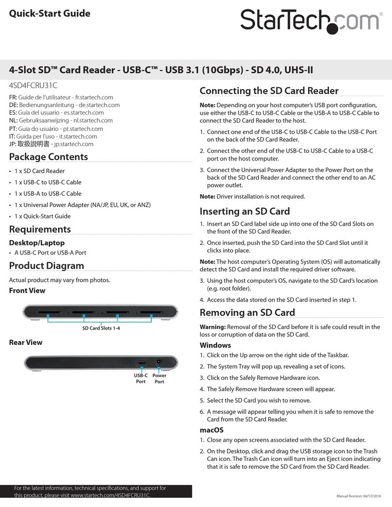 StarTech.com 4SD4FCRU31C quick start guide