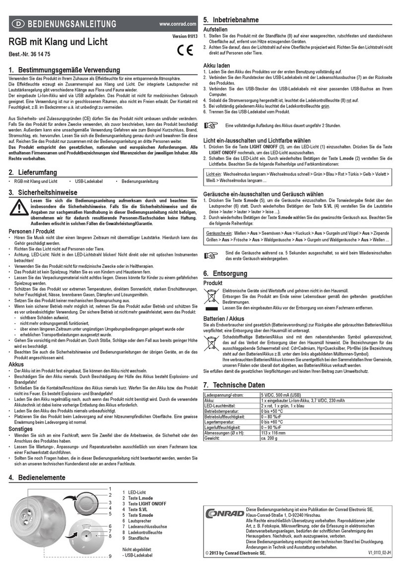 Conrad Electronic 361475 operating instructions