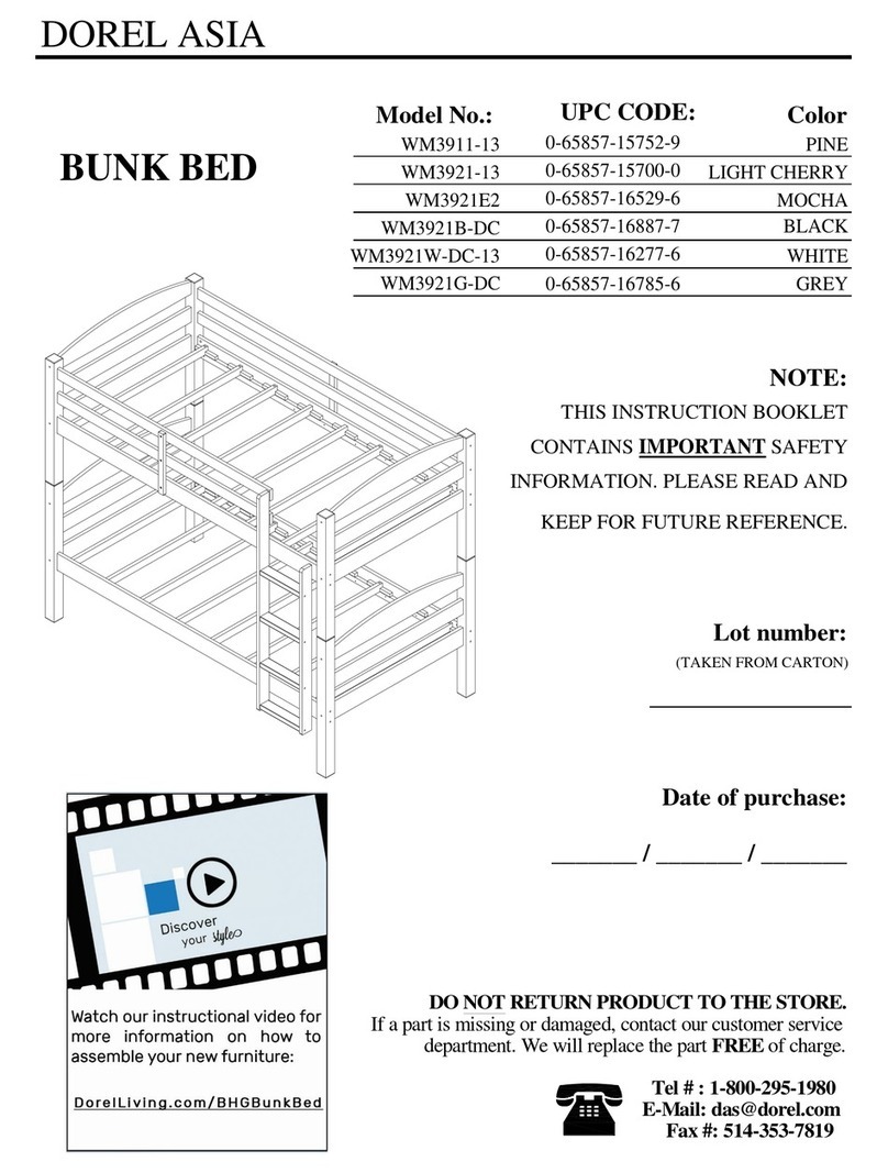 Dorel Asia BUNK BED WM3911-13 User manual Dorel Asia BUNK BED WM3911-13 User manual