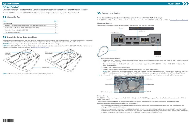 Crestron CCS-UC-1-T-V User manual