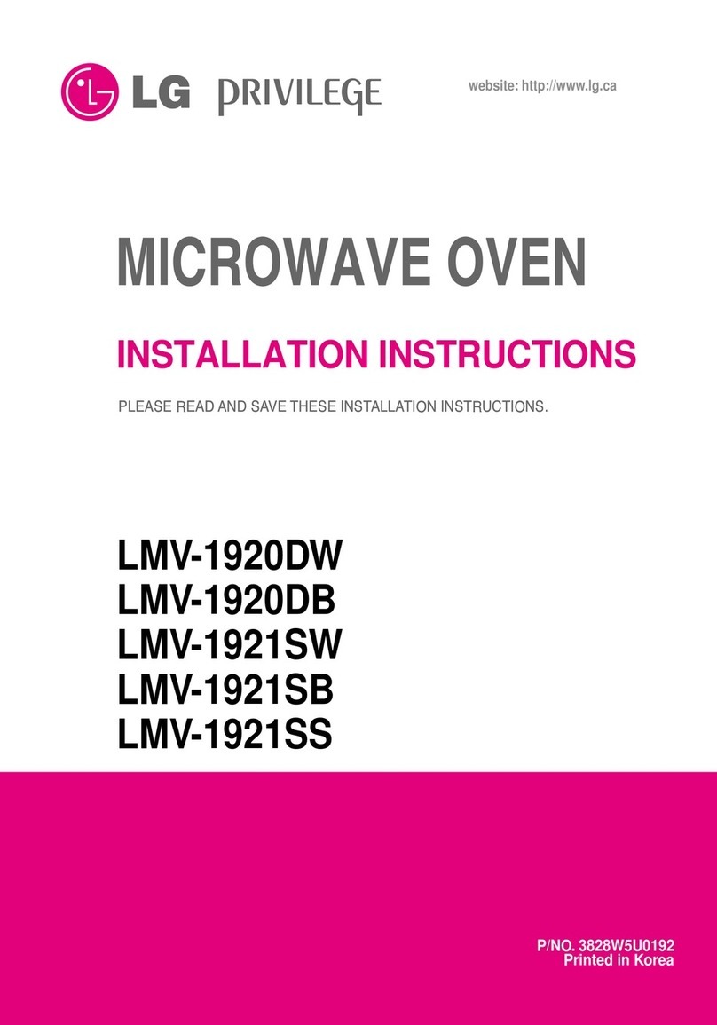 LG PRIVILEGE LMV-1920DW installation instructions