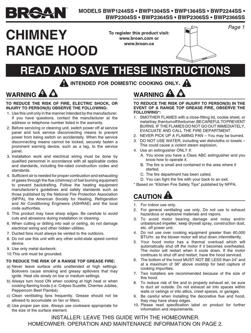 Broan BWP1244SS User manual