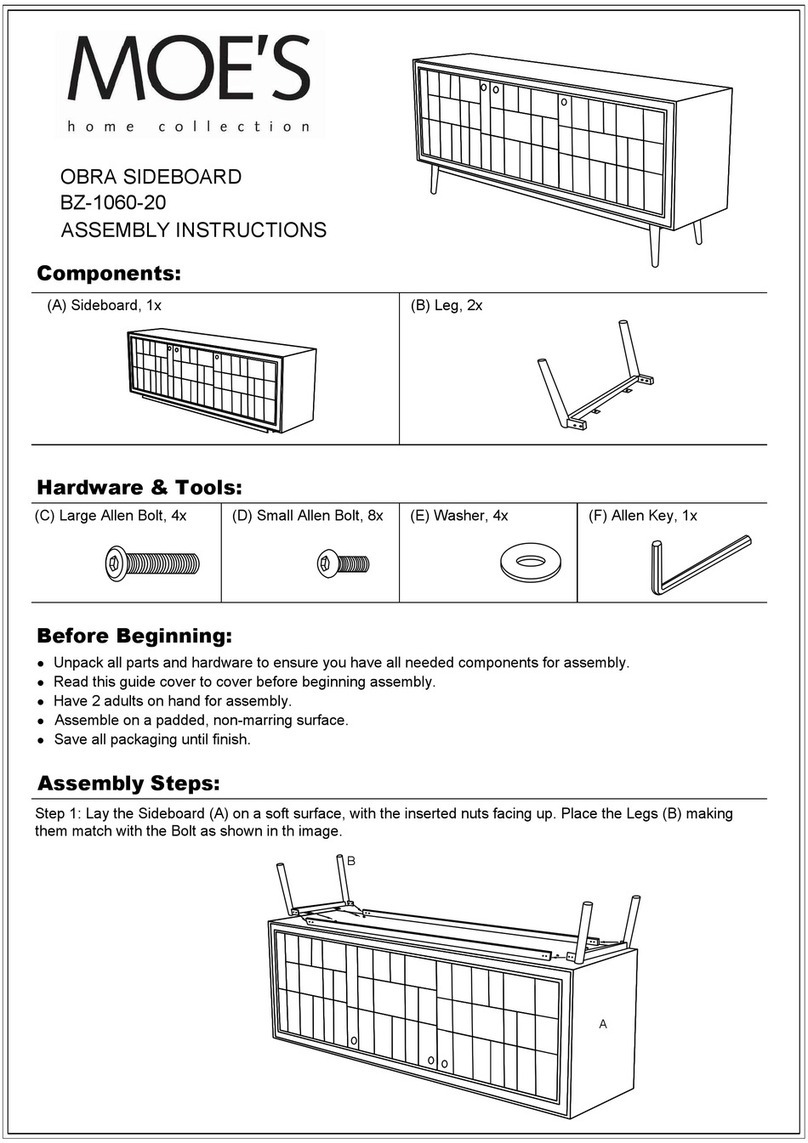 Moe's OBRA SIDEBOARD BZ-1060-20 User manual