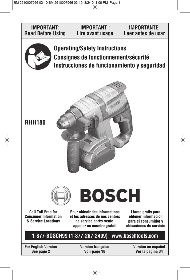 Bosch RHH180 Operating/safety instructions