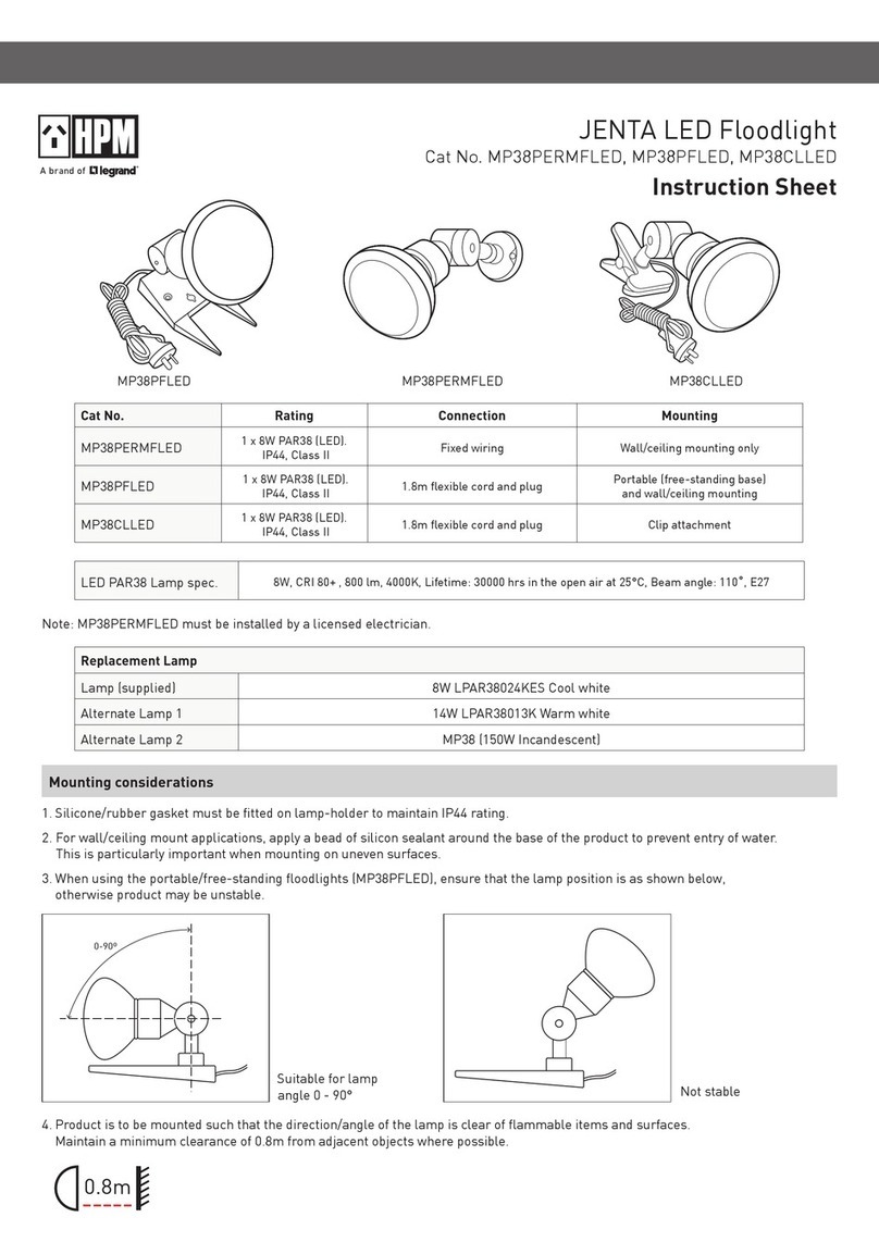 LEGRAND HPM JENTA MP38PERMFLED instruction sheet