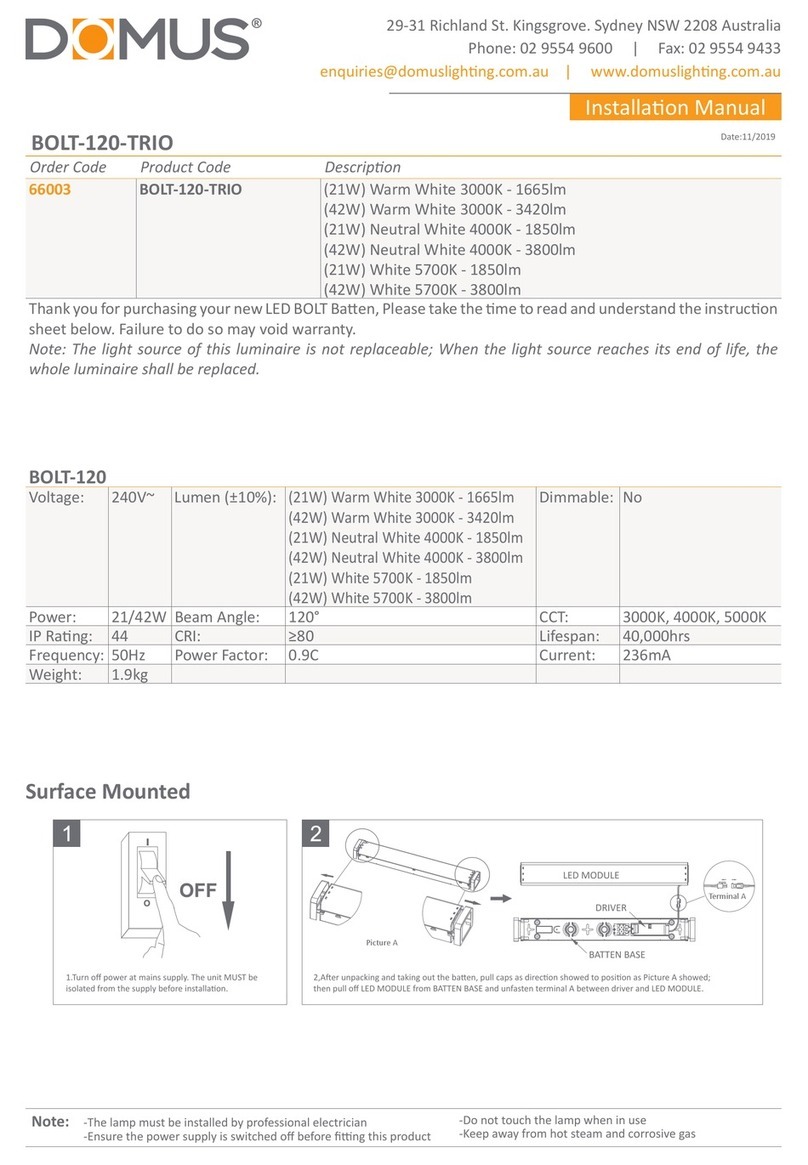 Domus BOLT-120-TRIO User manual