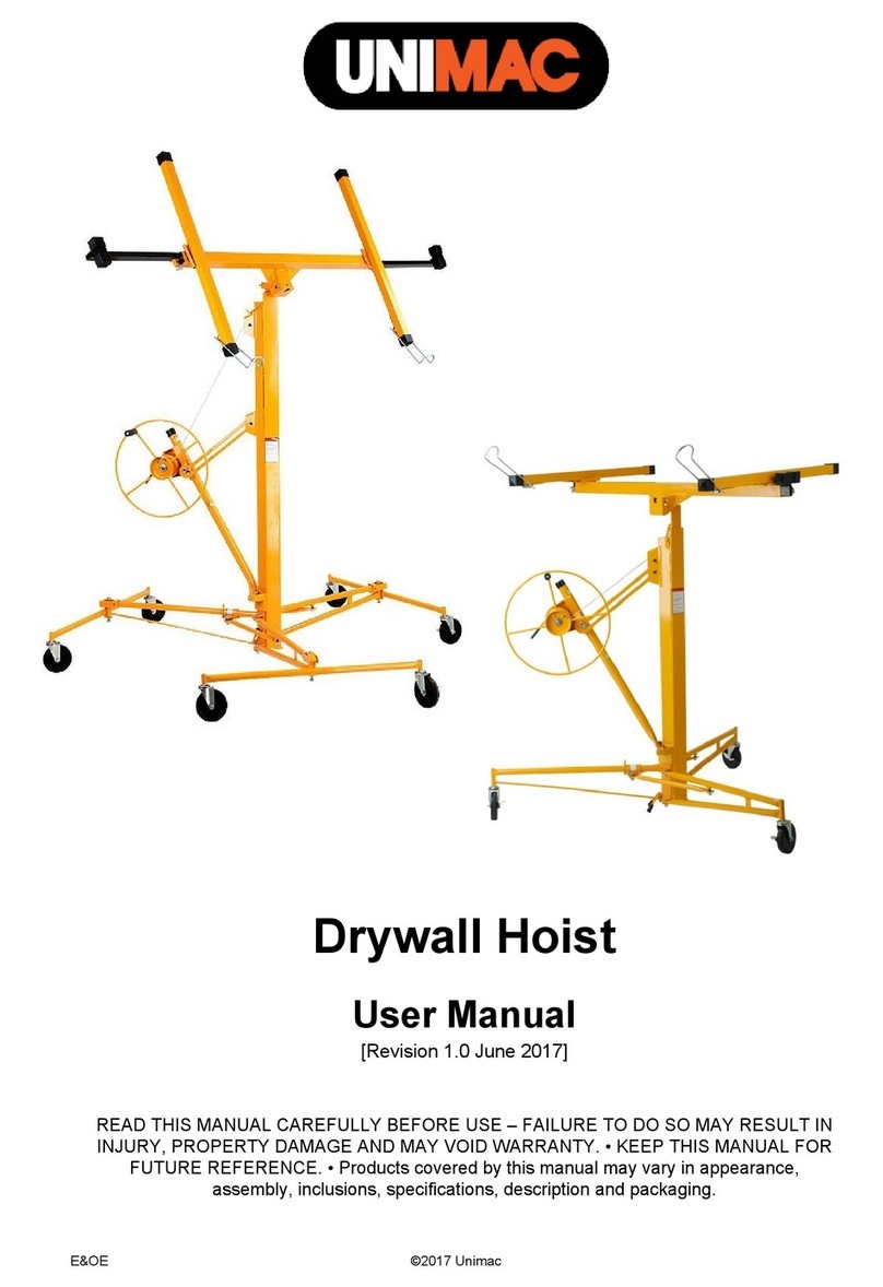 Unimac DRWLFTUMCB311 user manual