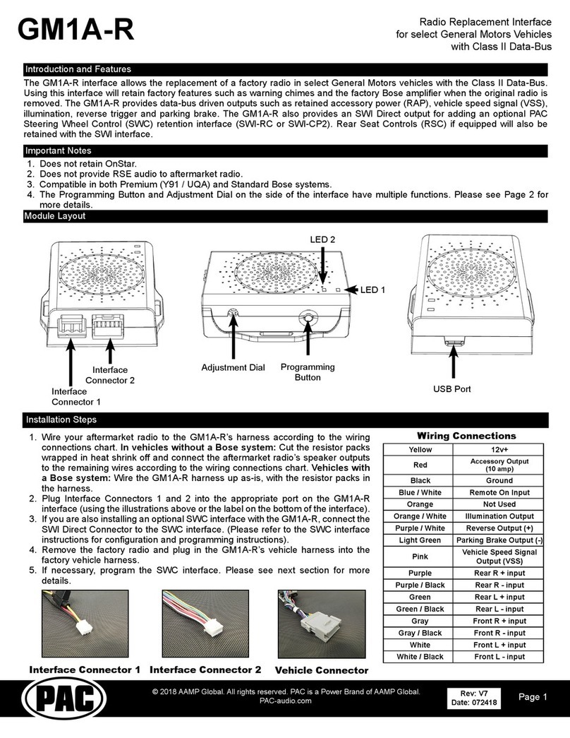 PAC GM1A-R quick start guide