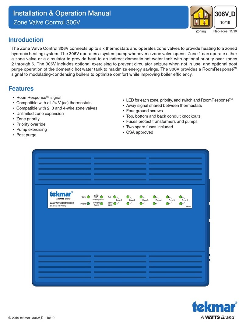 Watts tekmar 306V User manual
