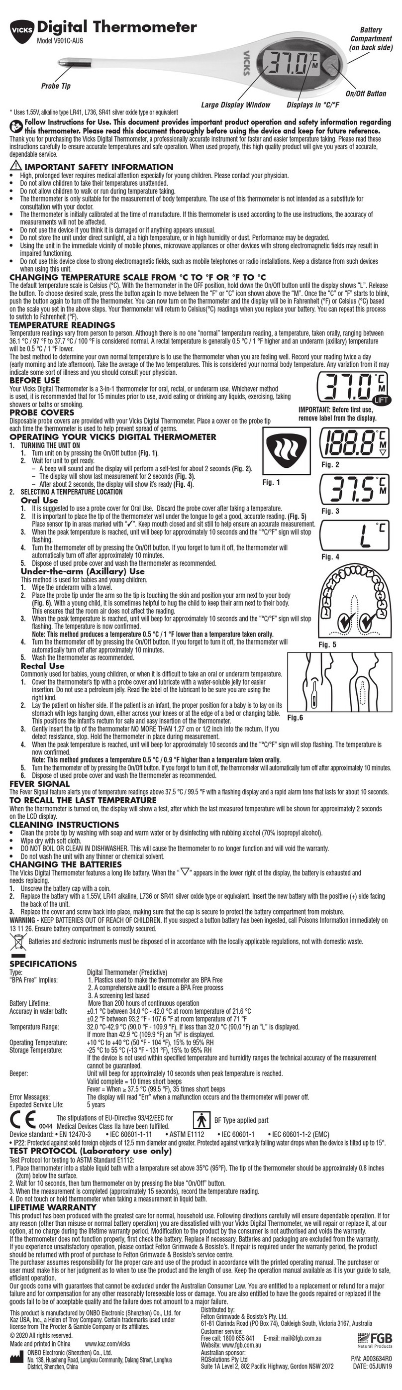 Vicks V901 User manual Vicks V901 User manual