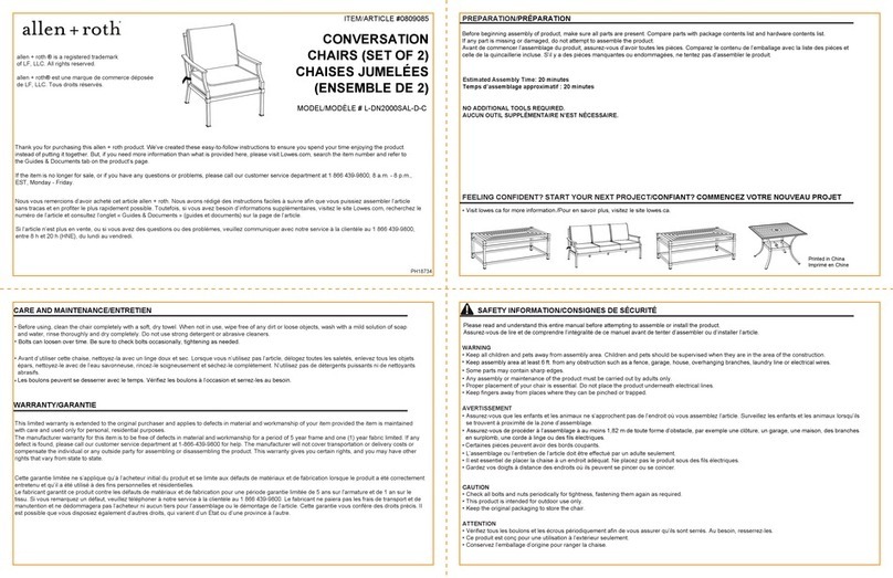 Allen + Roth L-DN2000SAL-D-C quick start guide Allen + Roth L-DN2000SAL-D-C quick start guide