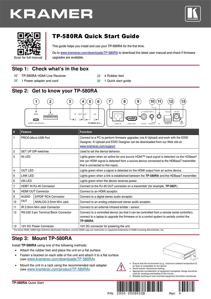 Kramer DigiTOOLS TP-580RA User manual