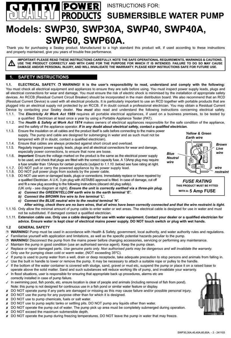 Sealey SWP30 instructions