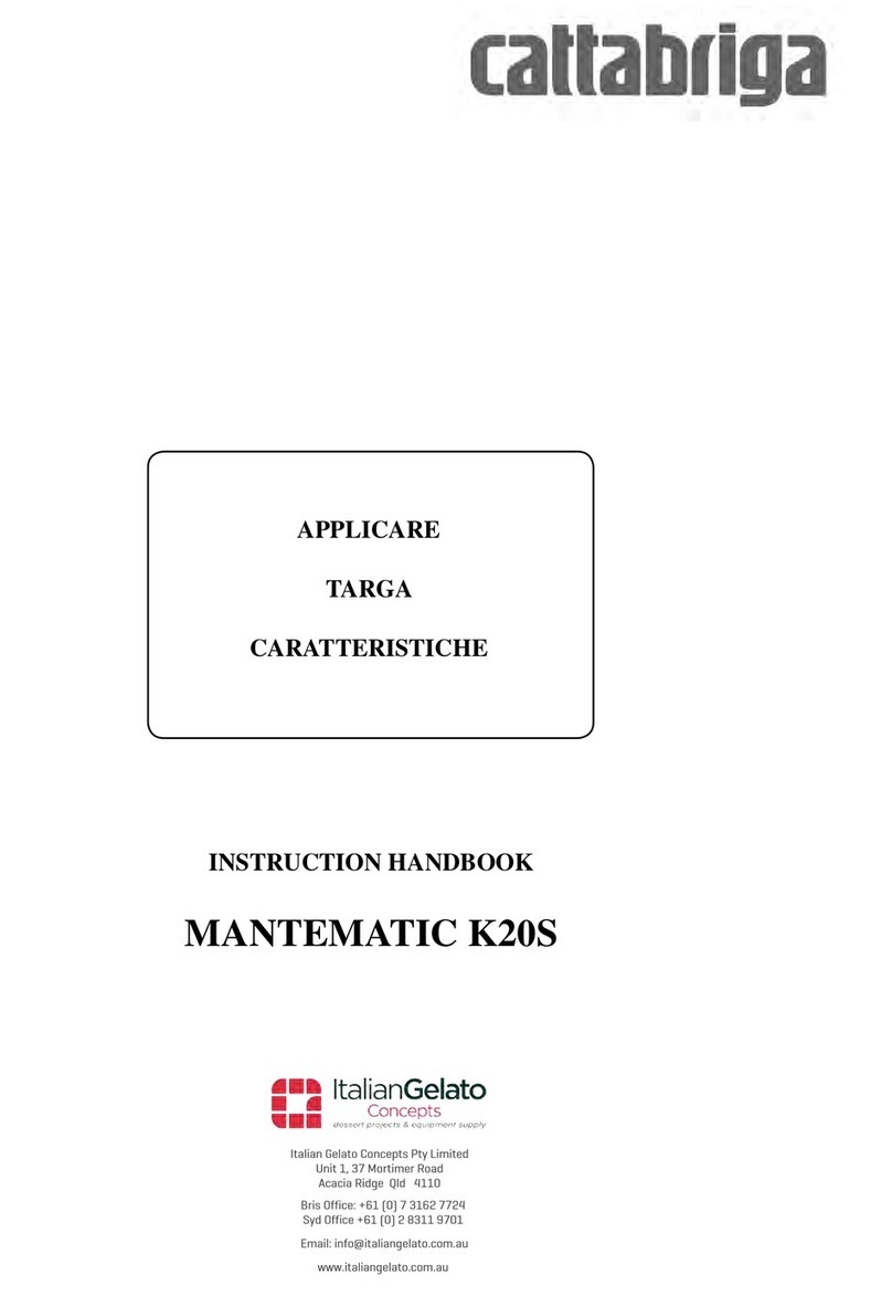 Italian Gelato CATTABRIGA MANTEMATIC K20S Instruction handbook Italian Gelato CATTABRIGA MANTEMATIC K20S Instruction handbook