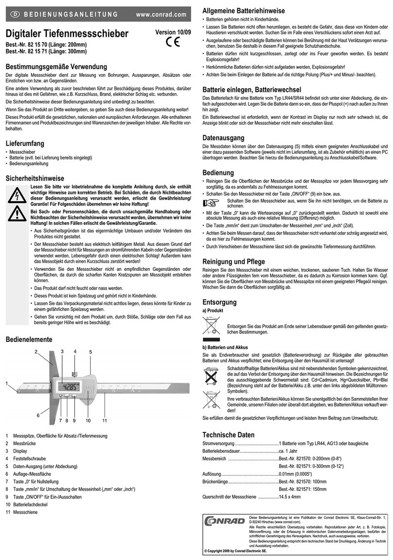 Conrad 82 15 70 User manual