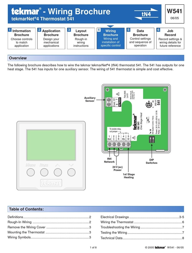 Tekmar 541 Wiring Brochure