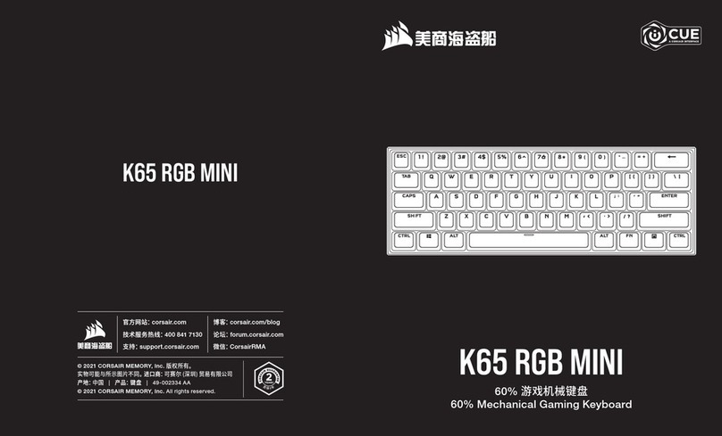 CUE K65 RGB MINI User manual