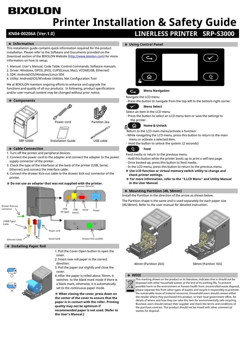 BIXOLON SRP-S3000 Installation and operating manual