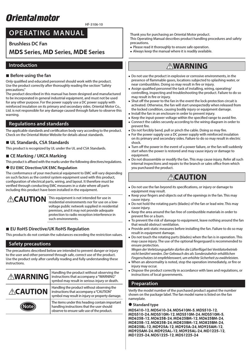 Oriental motor MDS Series User manual