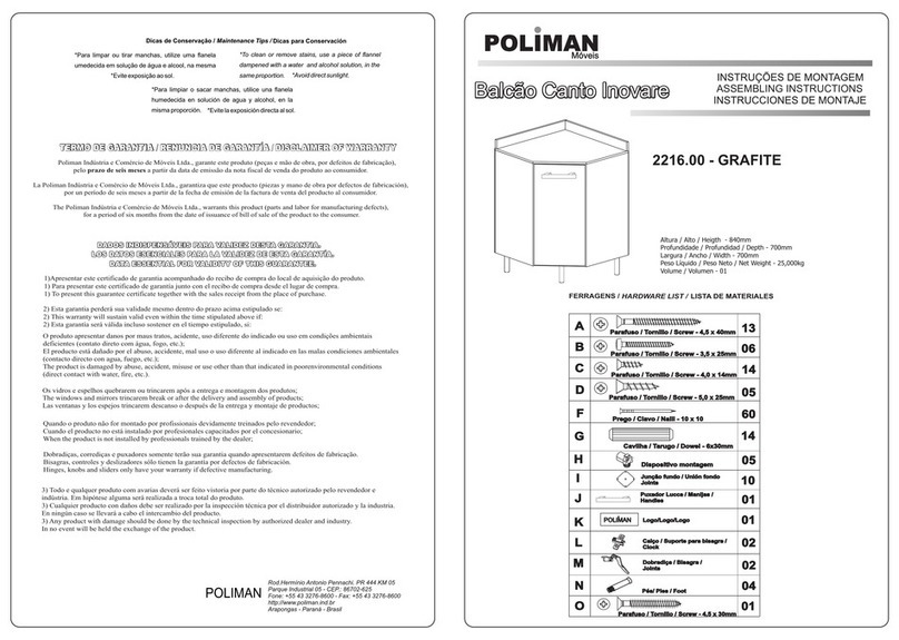 Poliman Inovare 2216.00 Assembling instructions
