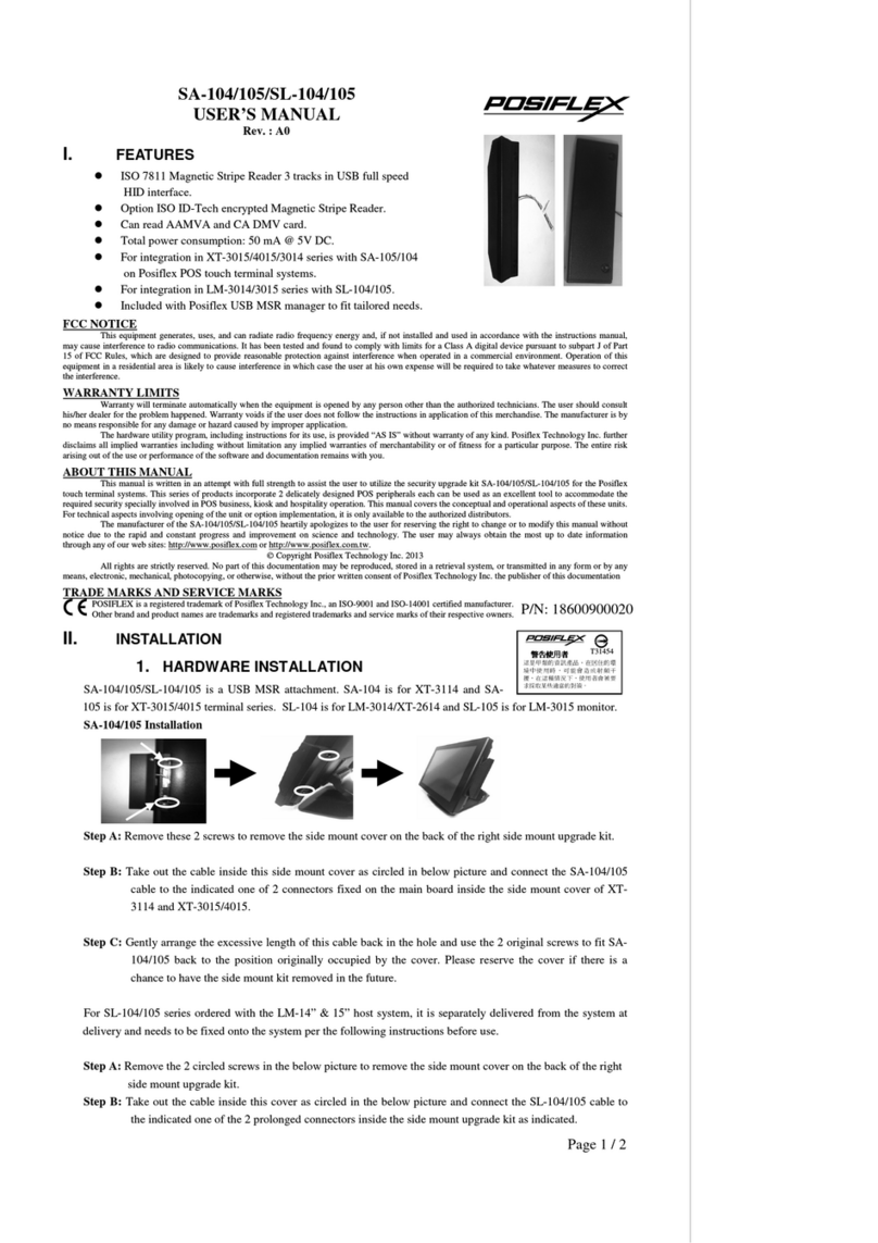 POSIFLEX SA-104 User manual