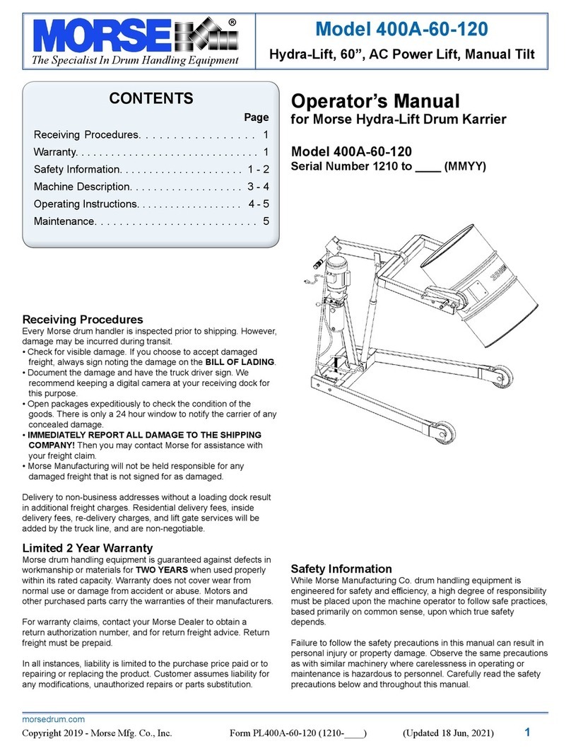 morse 400A-60-120 Operator's manual
