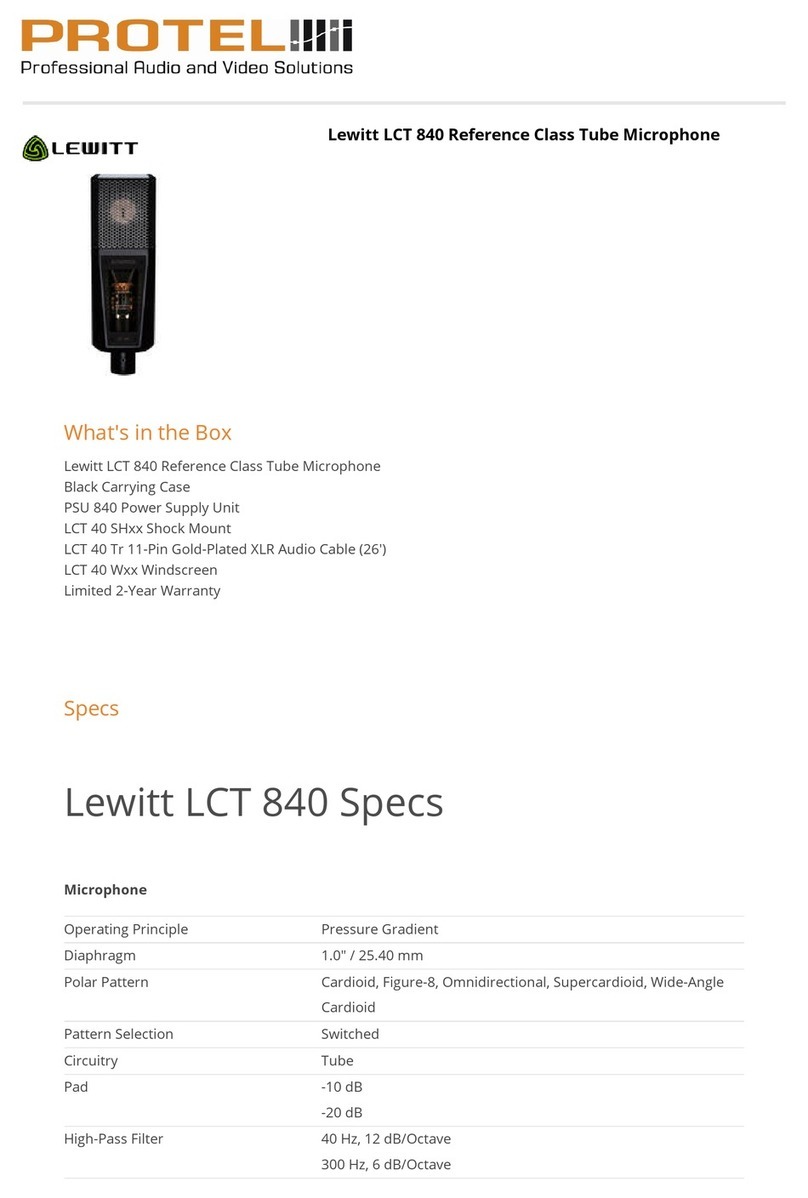 Protel Lewitt LCT 840 quick start guide