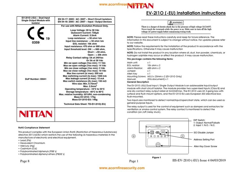 Nittan EV-2I1O installation instructions
