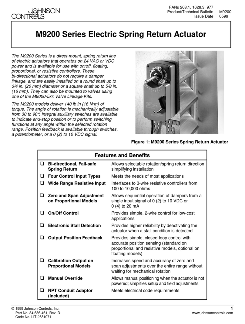 Johnson Controls M9200 Series User manual