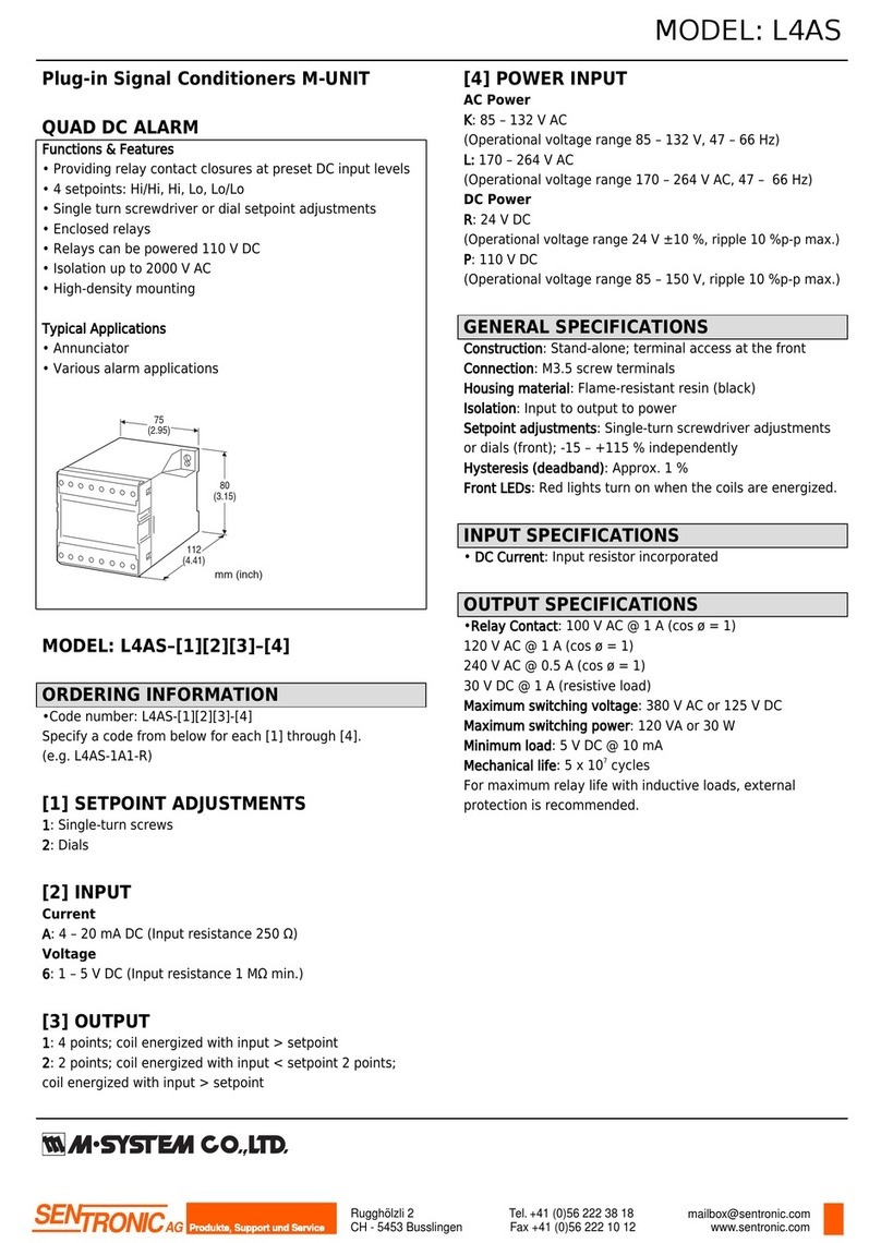 SENTRONIC M-SYSTEM L4AS User manual