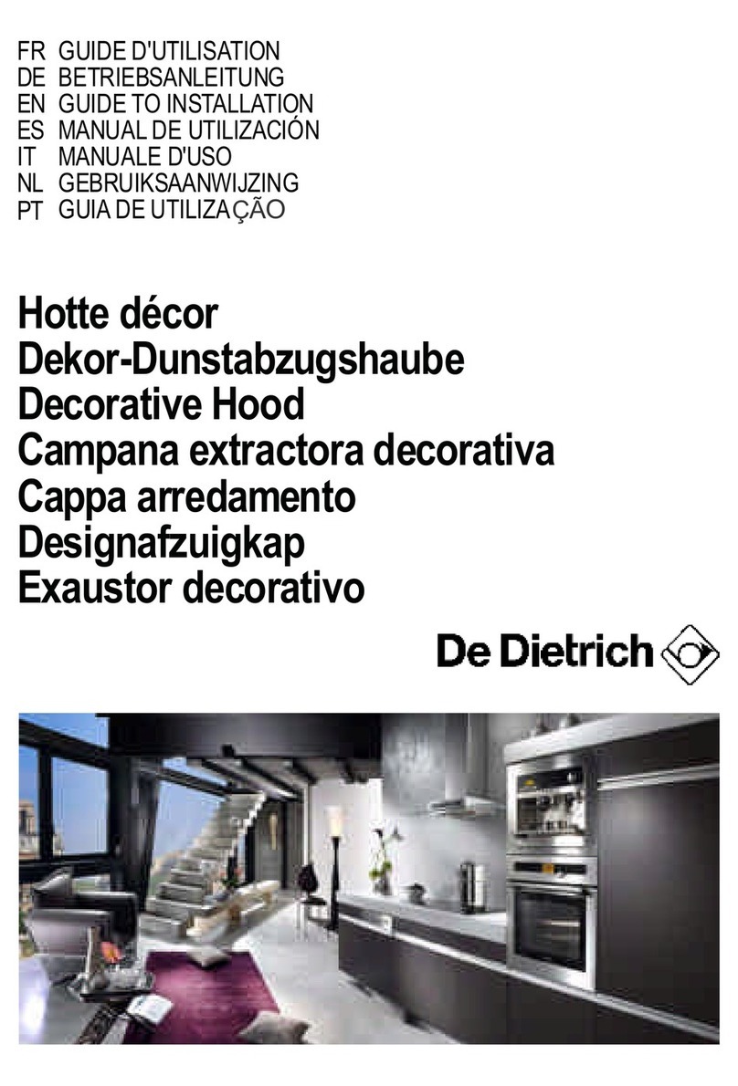 DeDietrich DHT945X Guide to installation