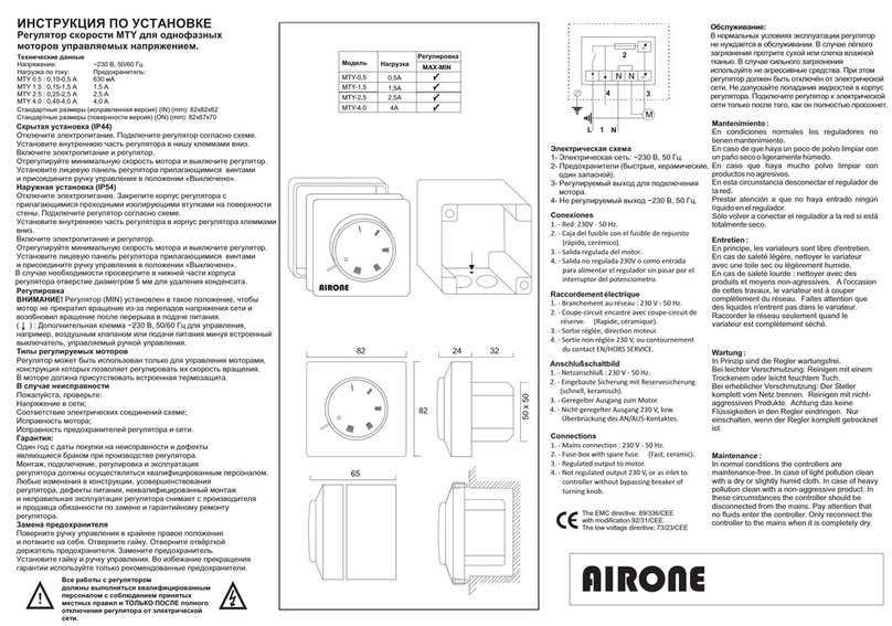 Airone MTY Mounting instructions