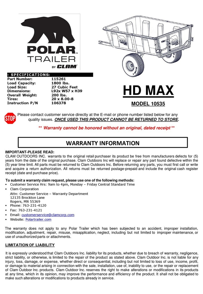 Clam POLAR TRAILER HD MAX quick start guide