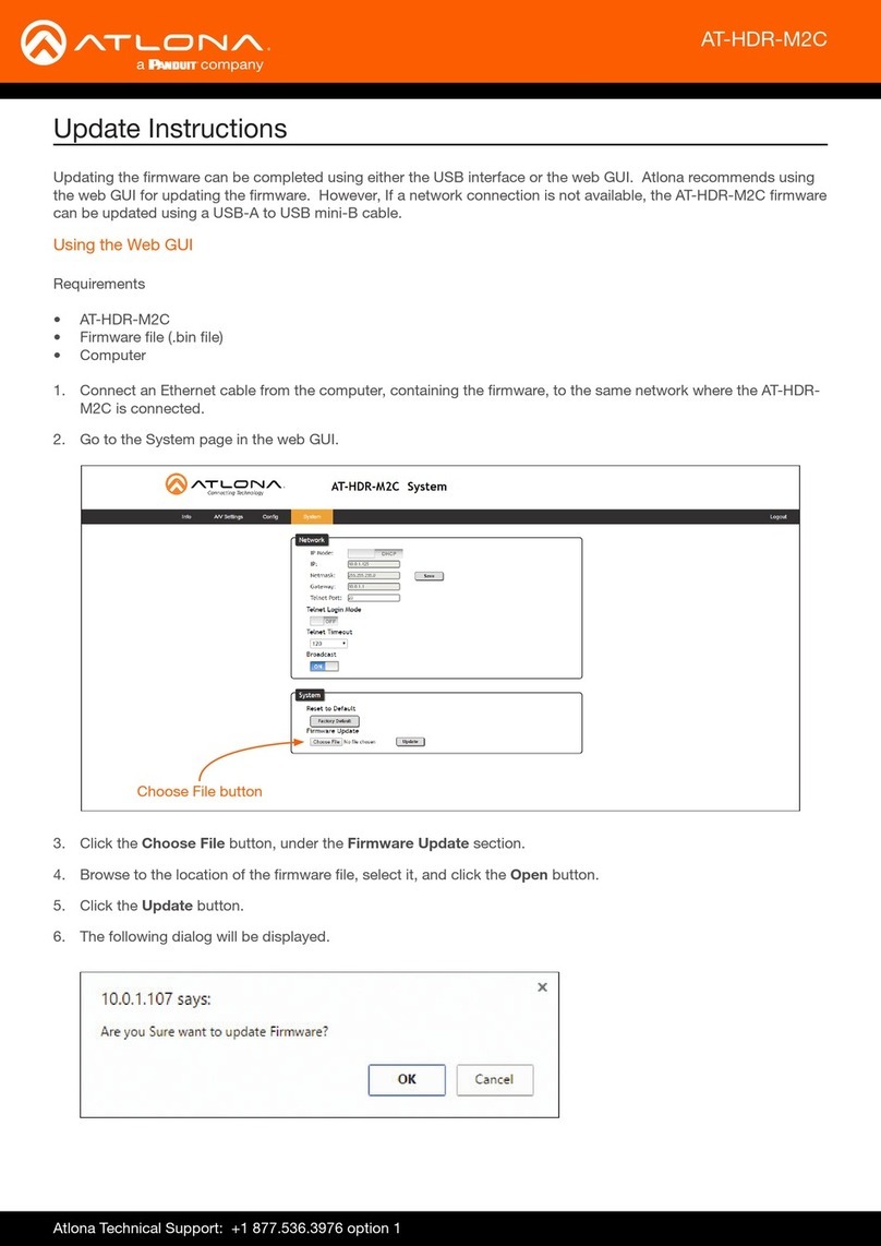 Panduit Atlona AT-HDR-M2C Update instructions