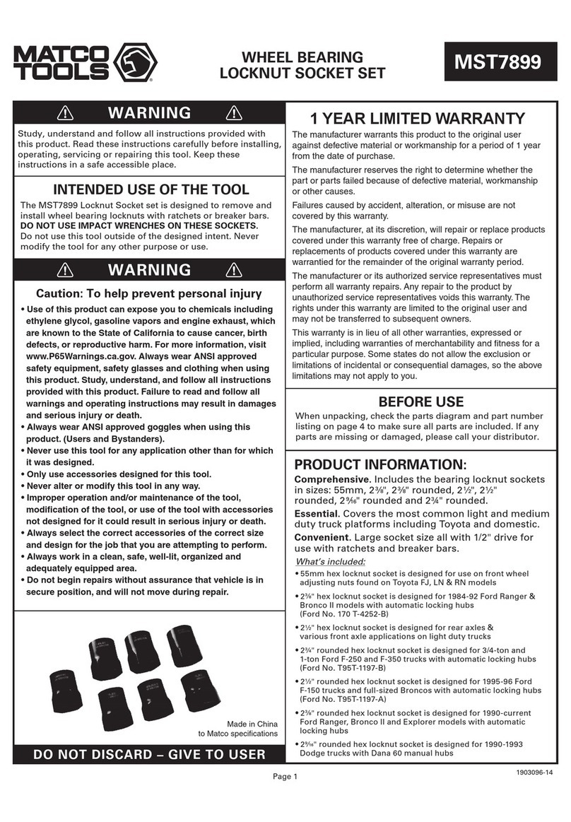 Matco Tools MST7899 User manual
