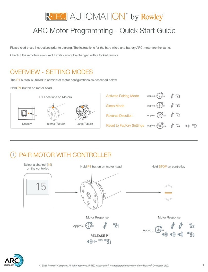 Rowley R-TEC Automation ARC Motor Programming quick start guide