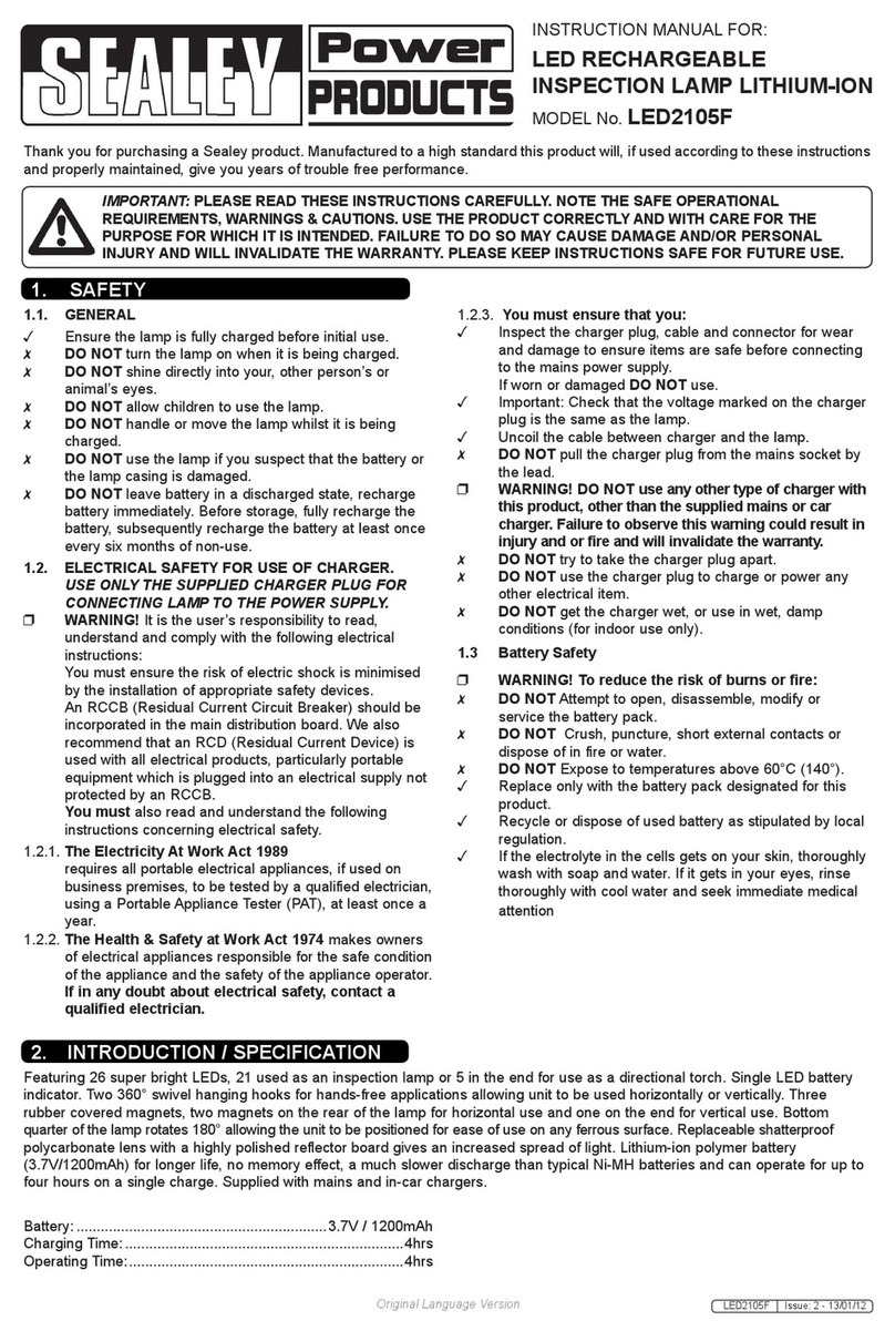 Sealey LED2105F instruction manual
