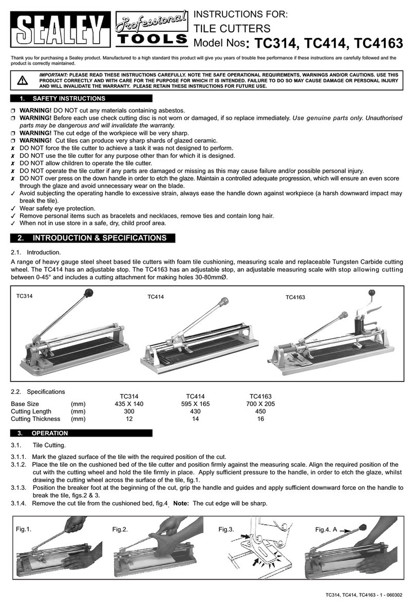 Sealey TC314 instructions