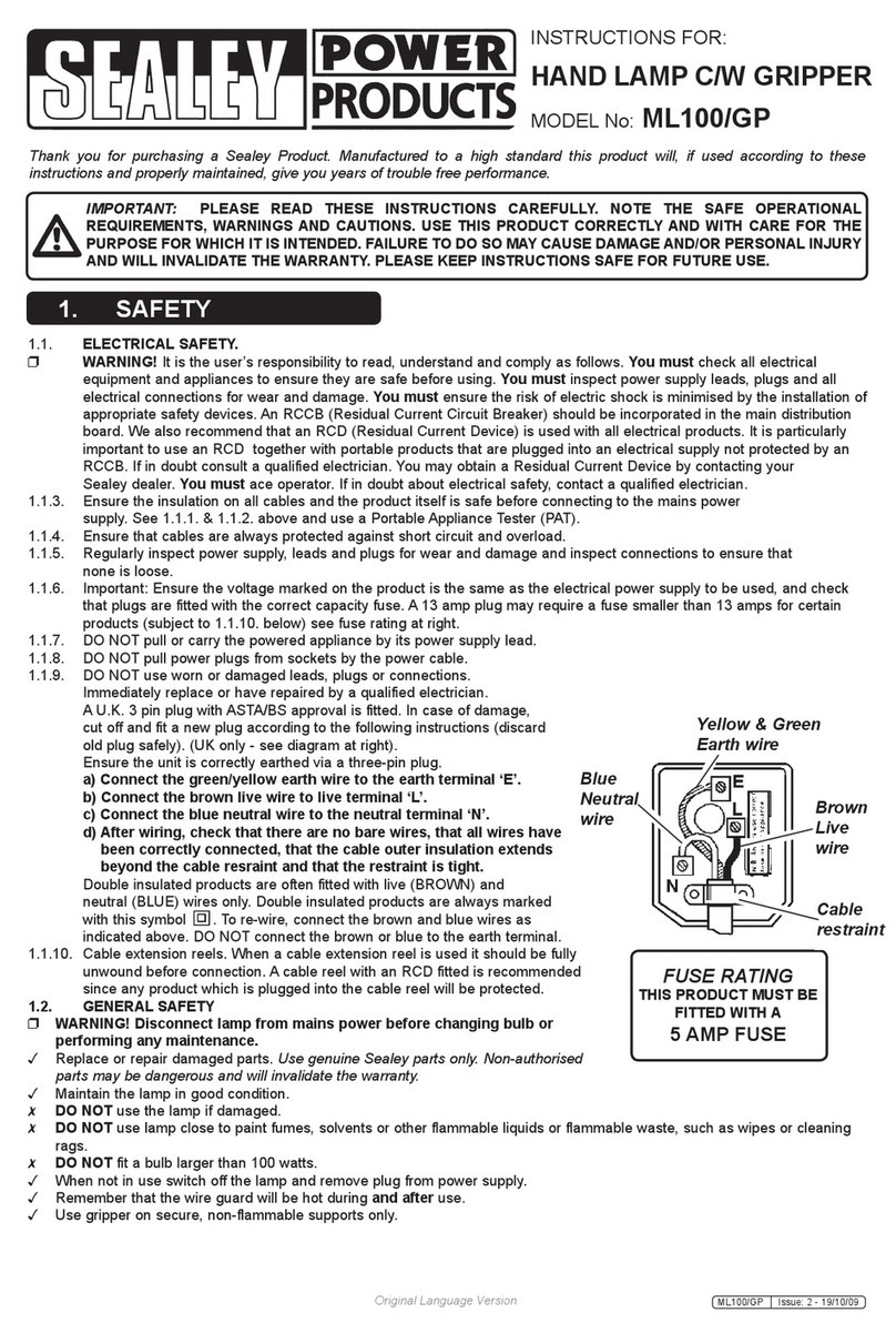 Sealey ML100/GP User manual