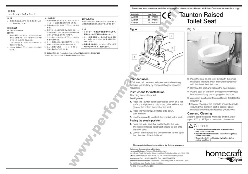 Homecraft Rolyan Taunton Raised User instruction