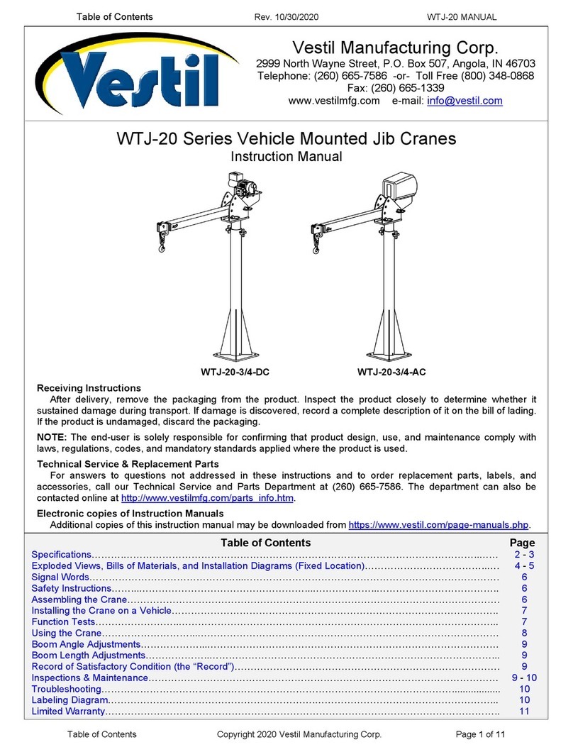 Vestil WTJ-20 Series instruction manual