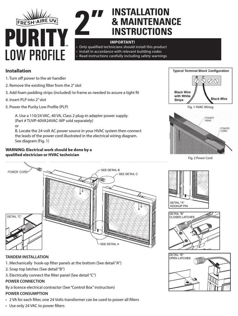 Fresh-Aire UV PURITY LOW PROFILE Installation and operating instructions Fresh-Aire UV PURITY LOW PROFILE Installation and operating instructions