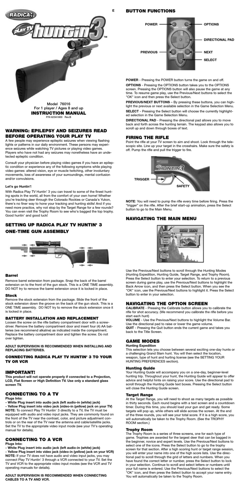 Radica Games Play TV Huntin' 3 User manual