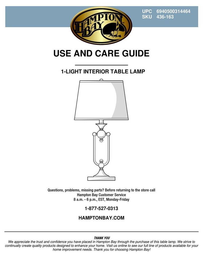 HAMPTON BAY 436-163 Use and care guide