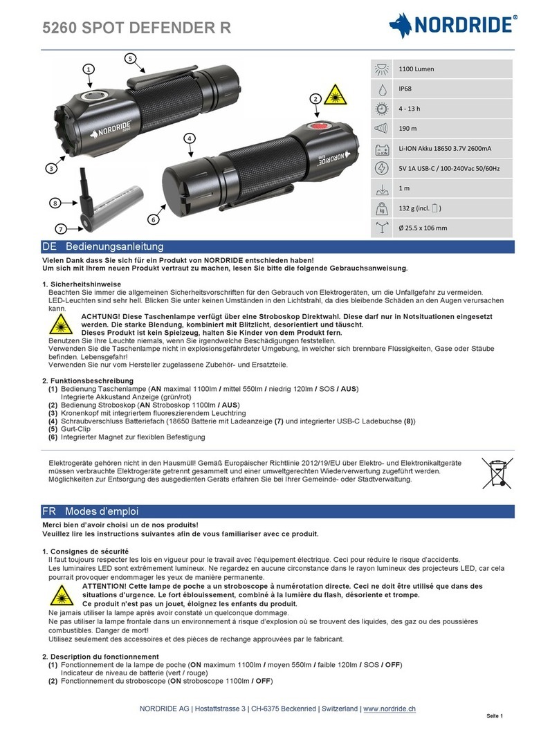 NORDRIDE 5260 SPOT DEFENDER R User manual