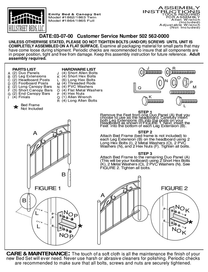 Hillstreet Beds Emily 1862 Twin Assembly instructions