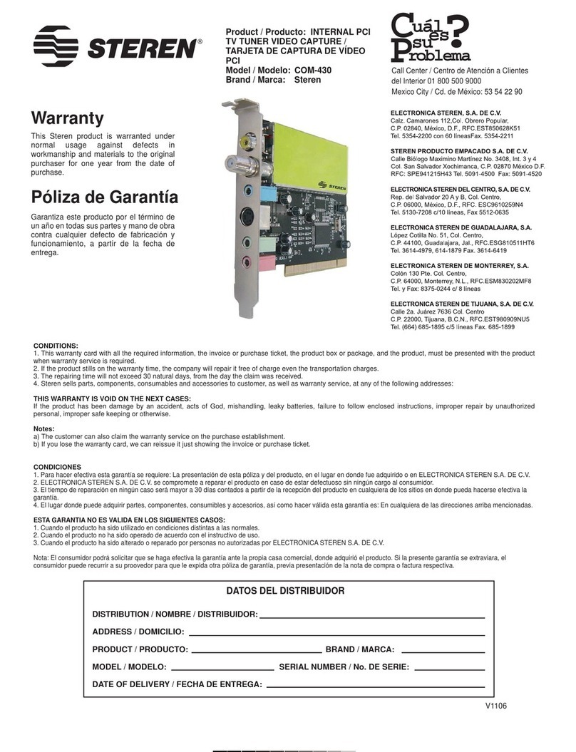 Steren COM-430 quick start guide
